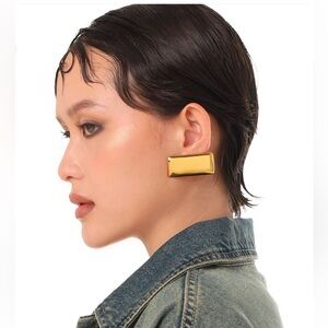 Golden Luxe Geometric Drop Earrings